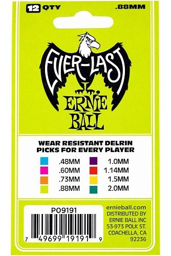 Ernie Ball 9191 Everlast Набор медиаторов.